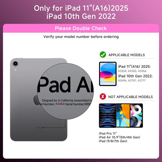 Transparent Case with Keyboard for iPad 11th Gen 11 Inch.(A16, 2025) & 2022 iPad 10th Gen 10.9 Inch,7-Color Backlit,Wireless Keyboard, 360°Rotating,with trackpad,Pencil Holder,with Shortcuts,pink