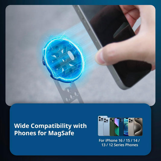 SMALLRIG Magnetic Phone Mount Plate for iPhone 17/16/15, with Cold Shoe Mount & 1/4"-20 Threaded Hole, for DJI Mic 2, Ball-Head Selfie Sticks, Vlogging, Live Streaming, Smartphone Filming-5155