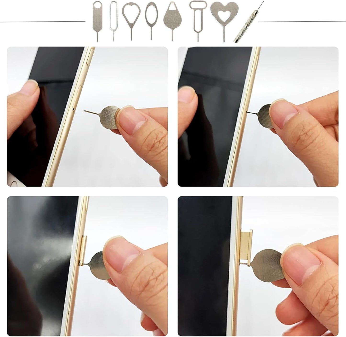 SIM Card Tool Kit with Eject Pins 16 Pcs Tray Openers Needle Ejector for All iPhone iPad Samsung Galaxy Smartphones & Smart Watch Link Remover Tnkcter