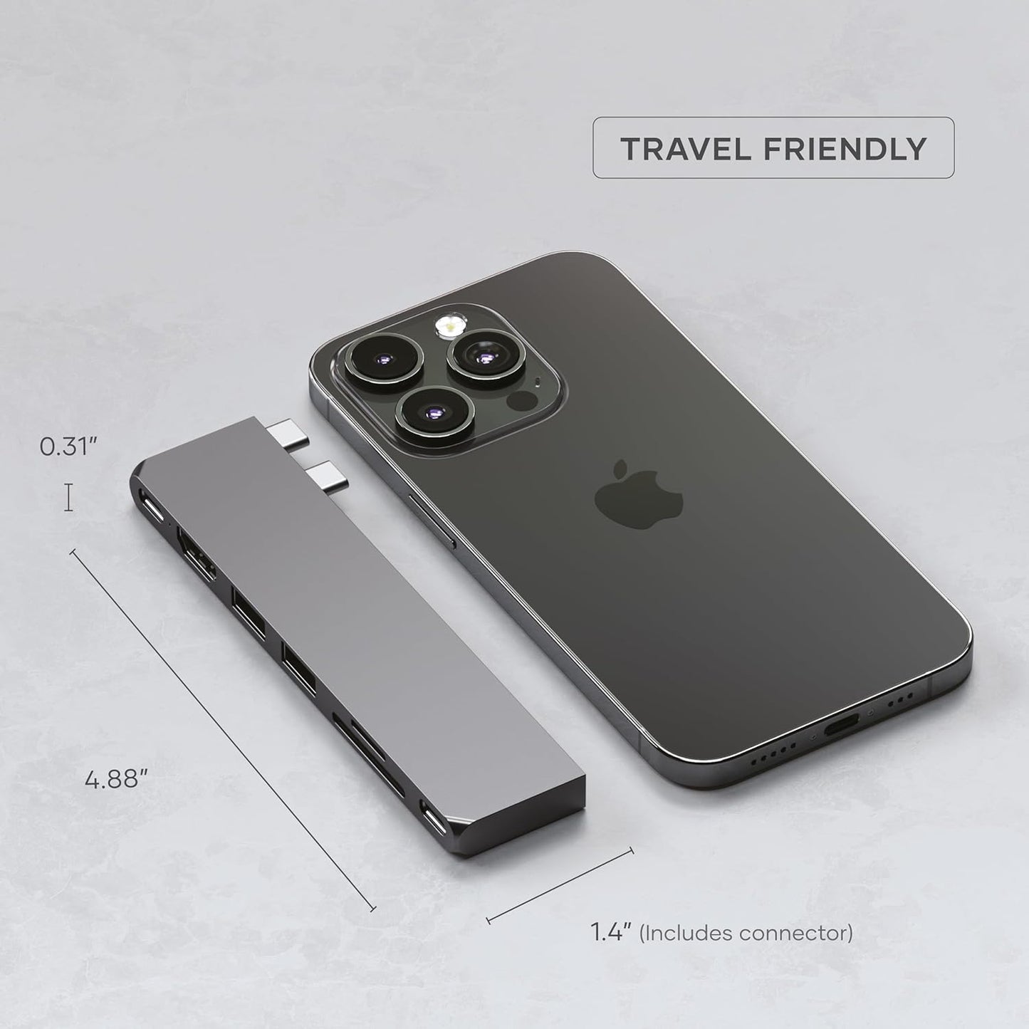 Satechi 7 in 1 USB C Hub Multiport Adapter Pro Slim, USB C Dongle, 100W Charging, 4K HDMI, USB 4, USB 3.2 Gen 2, SD/Micro Card Reader for Mac, MacBook Air/Pro M4/M3/M2/M1 - Space Gray