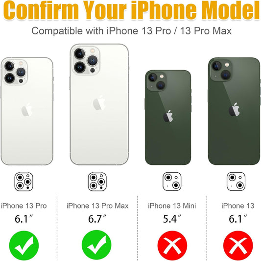 AGVEE 3+3 6 Pack for iPhone 13 Pro 6.1" / 13 Pro Max 6.7" Camera Lens Cover Protector, Bling Diamond & Bling Glitter Metal Ring 9H Tempered HD Glass Camera Cover Protector Film, Bling-Pink