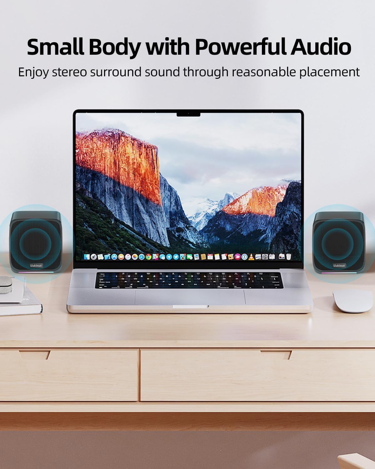 Computer Speakers,Computer Speakers for Desktop PC,Desktop Speakers,Small Computer Speakers USB Powered 3.5mm Aux Speaker for PC,Laptop,Tablet,Phone