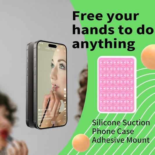 Octo Cup Buddy Sticky Grip Holder for Silicone Cellphone, Silicone Suction Cup Phone Case Mount Double Sided, Hands-Free Phone Accessories Strong Grip Holder for Selfie and Video (Pink)