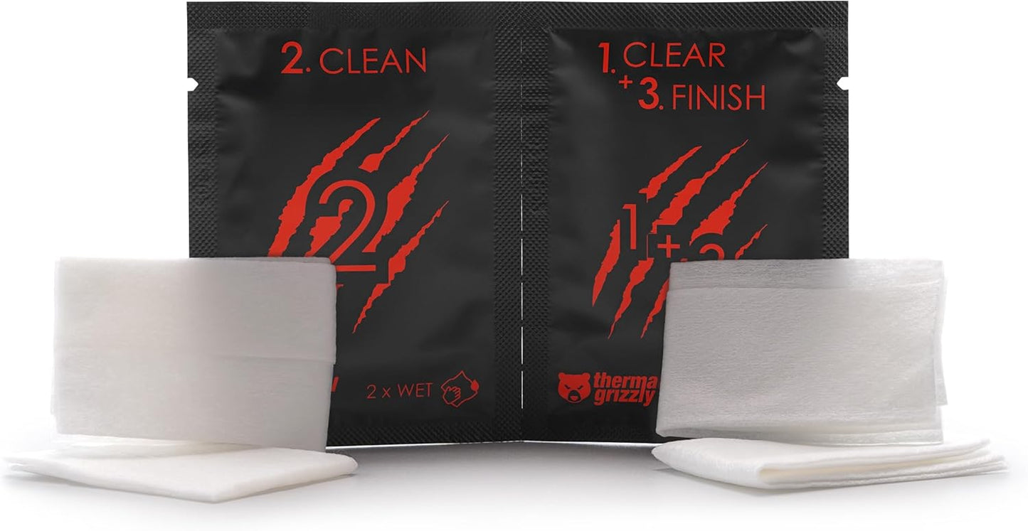 Thermal Grizzly - Duronaut - 6 Gram - Enhanced Durability & High Performance Thermal Paste - for Maximum Conductivity While Overclocking CPU/GPU/PS4/PS5/Xbox with 12 Cleaning Wipes 6 Wet & 6 Dry