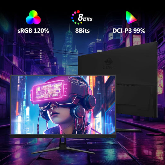 Z-Edge 27 inch Gaming Monitor, FHD 1080P 240Hz, Ultra-Fast MPRT 1ms Monitor, DCI-P3 99%, SRGB 120%, 8 bits, UG27PJ Frameless Bezel, 2X DP 1.4 Ports and 2X HDMI 2.0 Ports