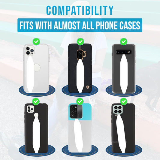 Phone Grip Strap - Pack of 2 Reversible Finger Holder for Phone Back, Customizable Anti-Slip Design, Wireless Charging Compatible Detachable Holder for iPhone - Color