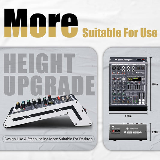 Professional Audio Mixer 4 Channel Sound Board Console System 99 DSP DJ Mixer 48V Phantom for Karaoke DJ Studio Streaming Recording