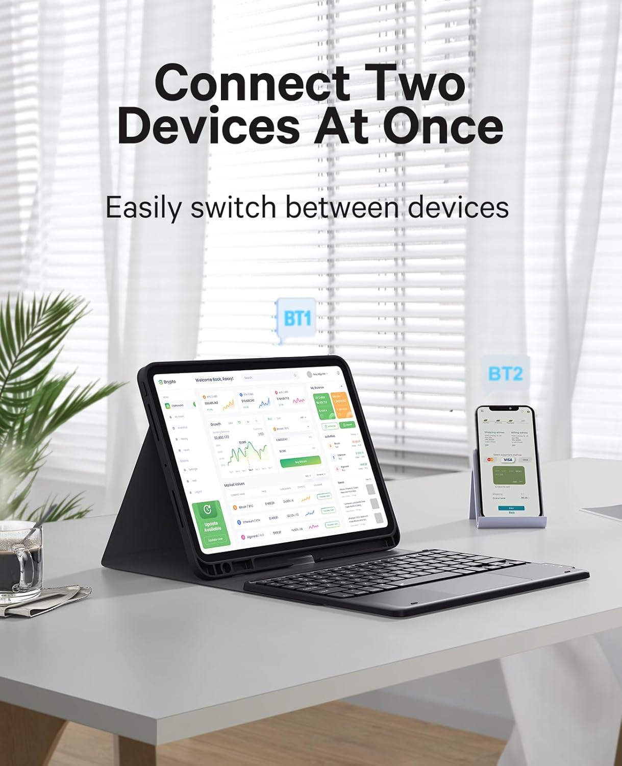 GreenLaw for iPad Pro 11 inch Case with Keyboard(M4) 2024, Detachable Wireless Keyboard Case, Stain-Resistant Surface, 7-Color Backlit, Multi-Touch Trackpad, 2 Device Connection, Black