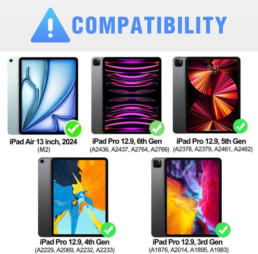 Nillkin 12.9 inch iPad pro case with Keyboard, Magic Keyboard for iPad Air 13 2024 and iPad Pro 12.9 (6th, 5th, 4th, 3rd Gen), Detachable Backlit Magnetic Keyboard Case, Slide Camera Cover, Black