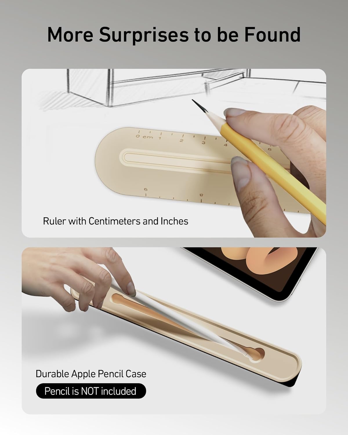 3 in 1 Silicone Laptop Stand, Keyboard Riser for Ergonomic Typing/Reading, Portable Laptop Cooling Stand, for Home Office School and Travel, Oval Base, Bright Beige