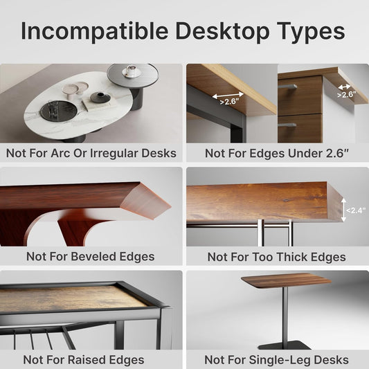 Desk Extender Tray, 24" x 12" Clamp On Desk Shelf, Desk Extension with Storage Drawer, Table Desk Arm Rest, Clamp On Keyboard Tray for Office and Home, Workstation Organizer, Medium, Walnut