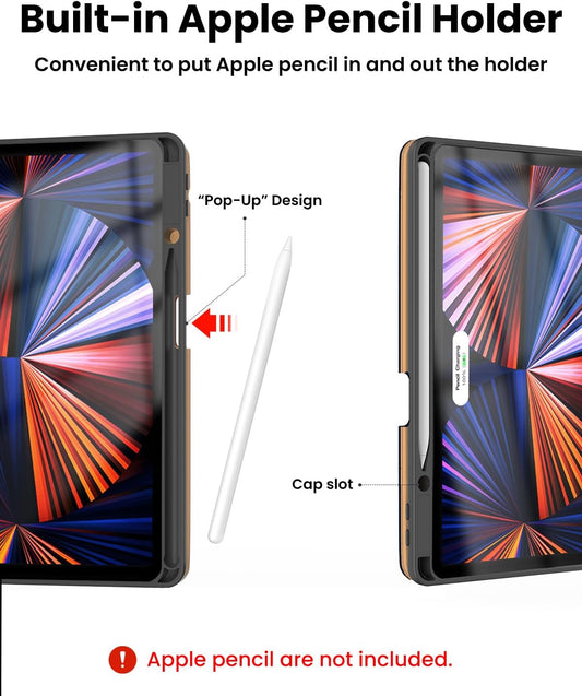 Leather Keyboard Case for iPad Air 5th 4th Generation 10.9 inch Pro 11 1st/2nd/3rd/4th, 7 Color Backlight BT Keyboard Folio with Pencil Holder 2022 2021 2020 2018 (NavyBlue)