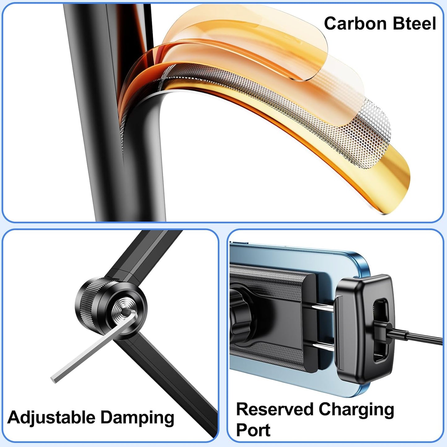 OATSBASF Tablet Floor Stand, Overhead Bed Phone Mount, Height & 360 Degree Angle Adjustable Universal Metal Tablet Holder Compatible with iPad, Samsung Galaxy Tab, iPhone, Kindle, 4.7-12.9" (Black)