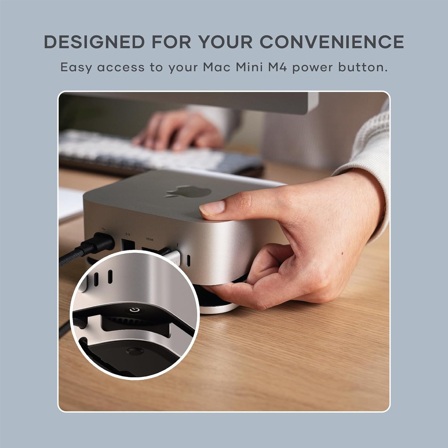 Satechi Mac mini M4 Hub & Stand with NVMe SSD Enclosure, Mac mini M4 Dock with 2xUSB A Up to 10Gbps, USB A Data Port, SD Card Reader for Mac mini M4, Mac mini M4 Pro - Silver