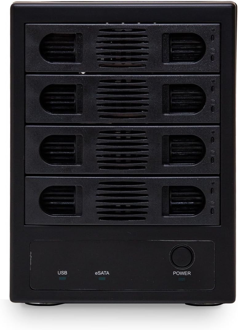 Syba SY-ENC50104 4 Bay 3.5” SATA III HDD Non-RAID Enclosure – Supports USB 3.0 & eSATA Interface, Black