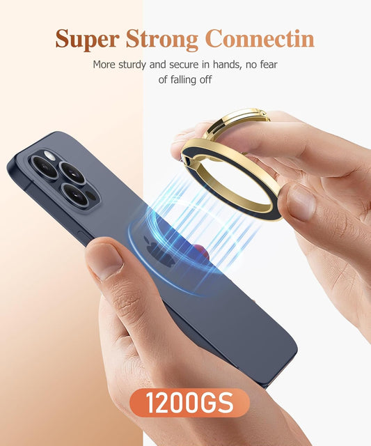 GVIEWIN Magnetic Phone Ring Holder, Compatible with MagSafe Phone Grip with Adjustable Stand, Magnet Phone Ring Kickstand for iPhone 16 Pro Max/Plus/15/14/13/12 Series/Other Phones (Polar Cloud)