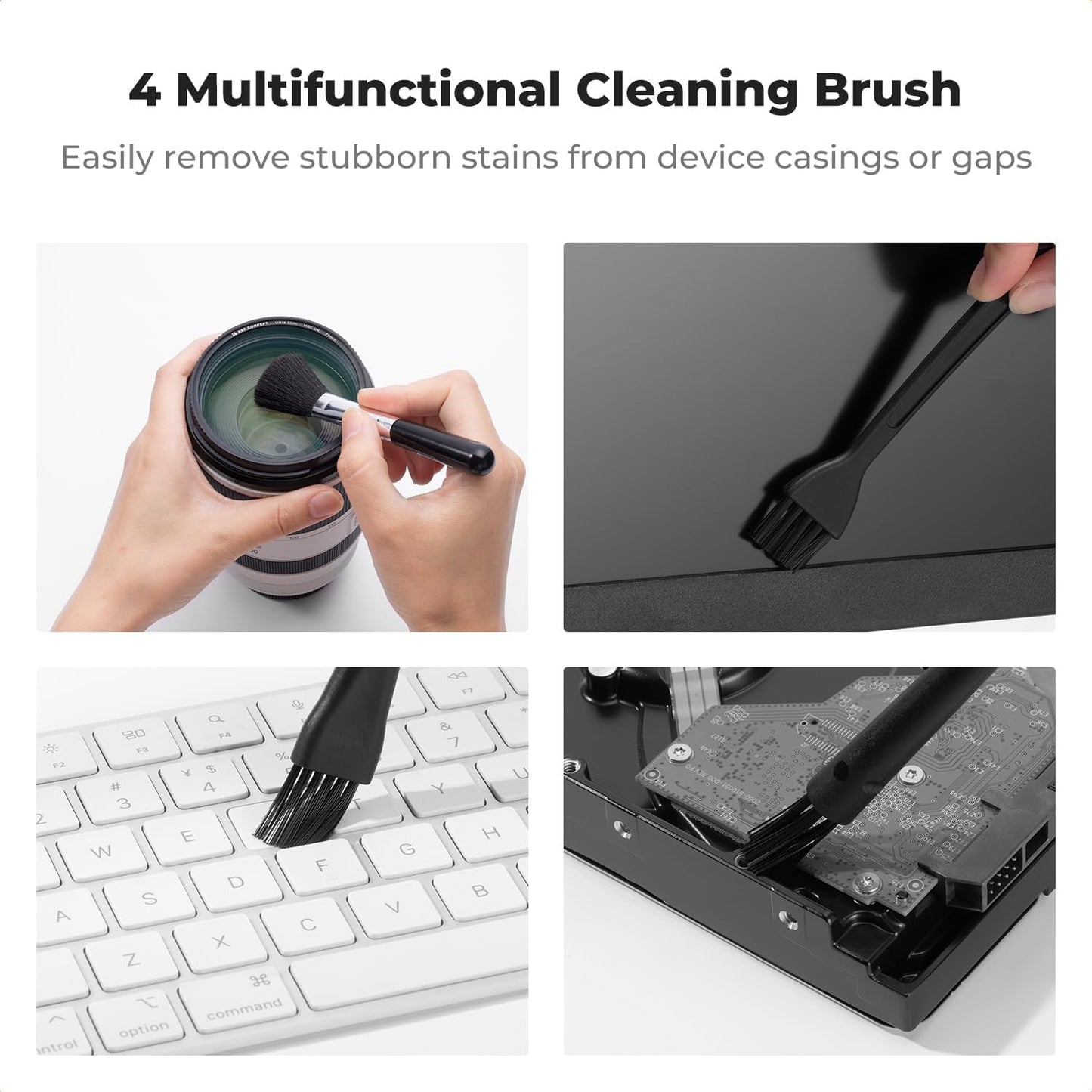 KF Concept 250ML Screen Cleaner Spray + Large Pearl Cloth + Microfiber Cloths*2 + 4 Brushes - Travel Size Electronic Cleaner for Car, Computer, Laptop, iPad, MacBook, Phone, Watch, Eyeglass