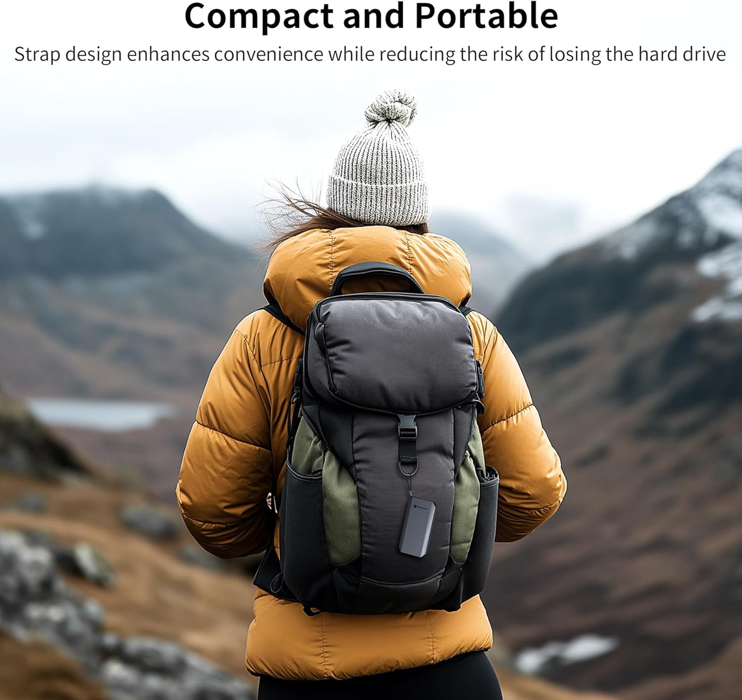 Yottamaster 1TB External SSD, Up to 460MB/s 2 in 1 USB C Cable & Lanyard Portable Solid State Drives, Supports 4K ProRes HDR Compatible with iPhone 16 Pro Max, Smartphone, Tablet, Laptop