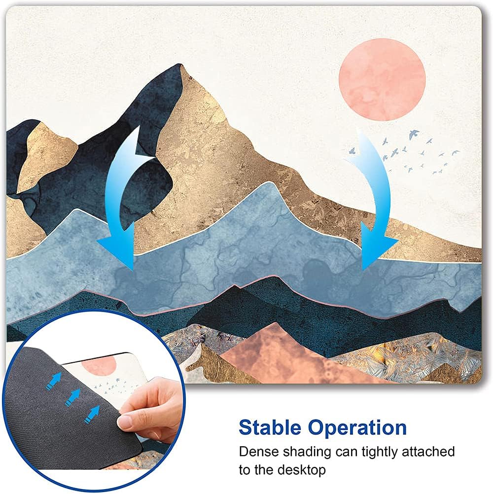 Mountain Mouse Pad, Natural Art Mouse Pad, Mouse Mat Square Waterproof Mouse Pad Non-Slip Rubber Base MousePads for Office Laptop Computer, 9.5"x7.9"x0.12" Inch, Mountain Sunrise