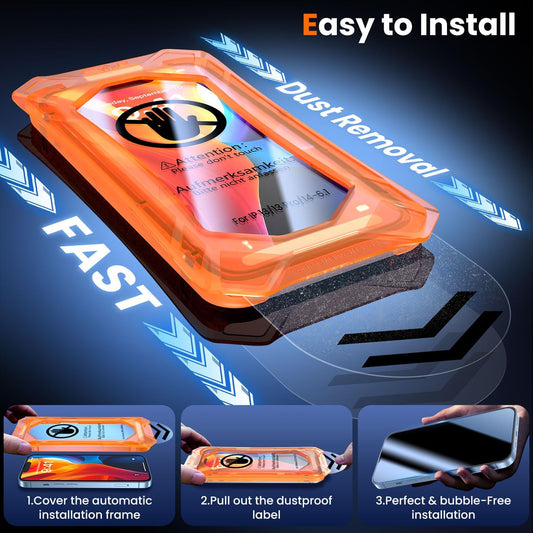 UniqueMe Screen Protector for iPhone 16e / iPhone 13 / iPhone 13 Pro/iPhone 14 Screen Protector Tempered Glass Full Coverage, Easy Installation, Case Friendly 2 Packs