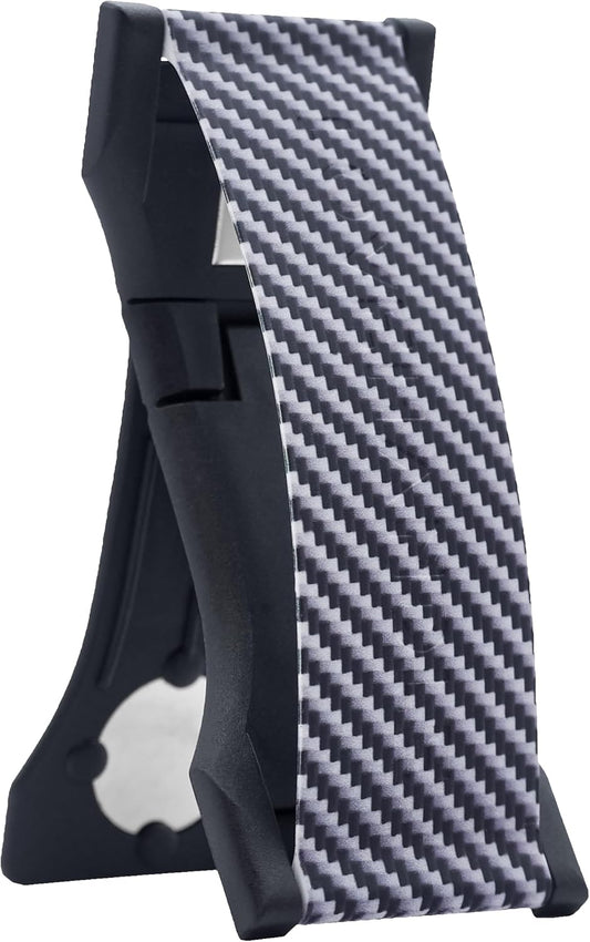 LOVEHANDLE PRO Premium Phone Grip - Silicone Phone Strap - Magnetic Phone Mount and Kickstand for Smartphone and Tablet - Carbon Fiber
