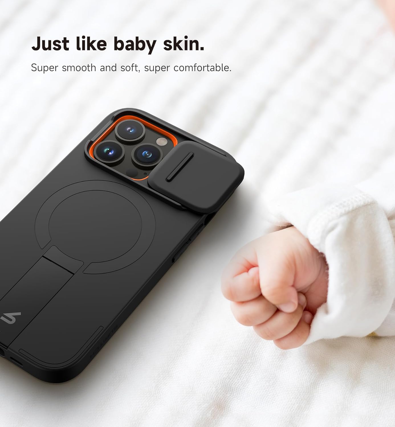 SURITCH for iPhone 13 Pro Case with Magnetic Camera Slide Cover and Adjustable Kickstand, Compatible with MagSafe, Shockproof Bumper Case Slim Protective Cover for iPhone 13 Pro 6.1 Inch, Black