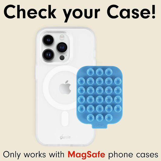 Sonix | Magnetic Silicone Suction Cup Phone Mount for iPhone | Compatible with MagSafe | Light Blue