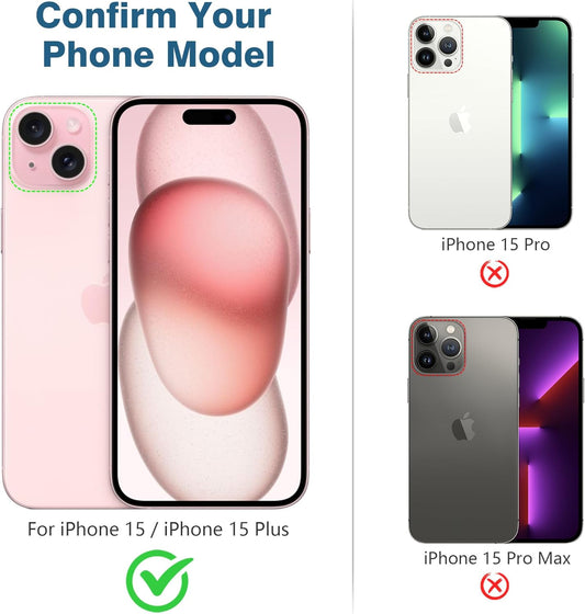 AGVEE 3+3 6 Pack for iPhone 15 6.1" / 15 Plus 6.7" Camera Lens Cover Protector, Metal Ring 9H Tempered HD Glass Camera Cover Protector Film, Pink