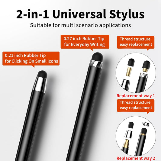 10 PCS Stylus,Stylus Pen for Touchscreen,Stylus 2-in-1 High Sensitivity & Precision Suitable for All Touch Screens of iPhone/ipad/Android Tablets(10 Stylus Pen + 20 Tips)