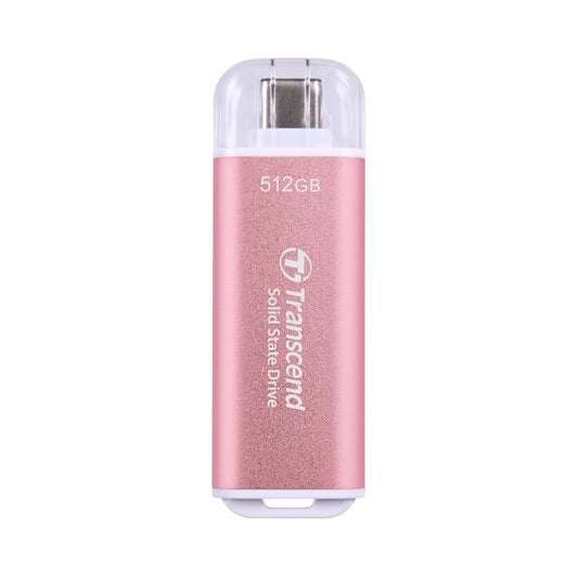 Transcend 512GB External SSD, USB 3.2 Gen2, Up to 1,050MB/s, Portable SSD with Type C, for Steam Deck, ROG Ally, MSI Claw, Windows & Mac, iPhone, iPad, Android, PS5, Xbox, Smart TV, Pink