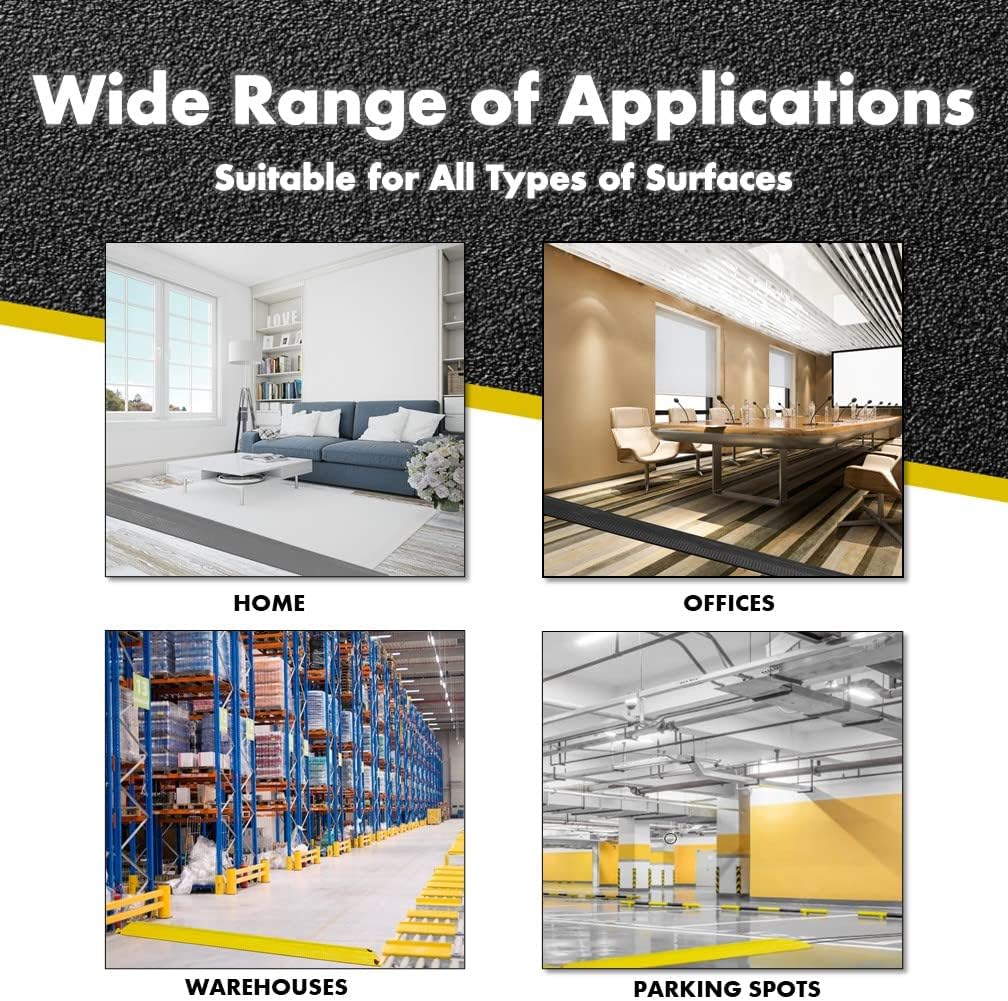 Kable Kontrol Drop Over Floor Cord Cover – 60” Inch Long 1 Channel Cable or Wire Protector – 30 Pcs Bulk Pack - Rubber Ramp for Indoor and Outdoor Use – Black