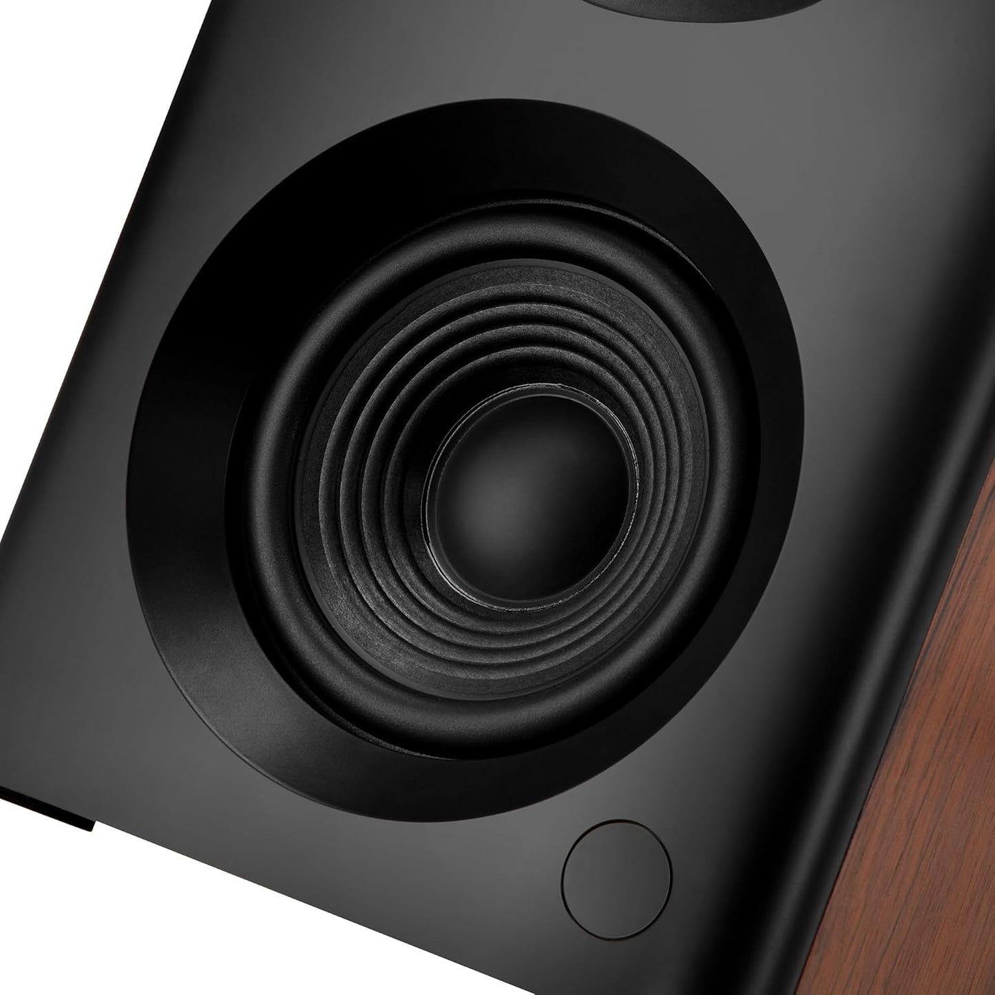 Bookshelf Speakers with Deep Bass, 80W Peak Output HiFi Gaming Computer Speakers, 4" Desktop Audio System for Home Entertainment, Turntable, Pair, Walnut