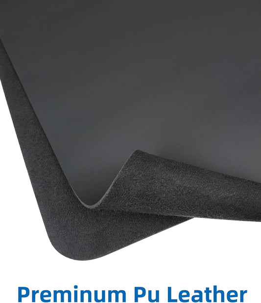 Leather Desk Pad Blotter,Mouse Pad,Office Desk Mat, Non-Slip PU Leather Desk mat,Large Desk mat,Waterproof Keyboard mat for Office/Home/Decor (Black,35" x 17")