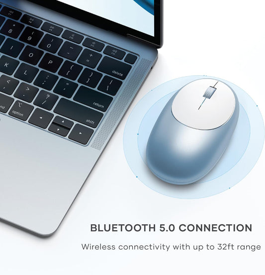 Satechi M1 Wireless Bluetooth Mouse, USB-C Rechargeable, Compact & Portable, for Mac/Windows, Compatible with M4/M3/M2 MacBook, Pro, Air/iMac/iPad Pro, iPhone 16/15/14 & More - Blue