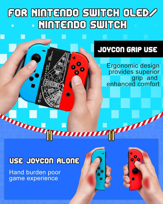 Lotadilo Joy-Con Grip for Nintendo Switch/Switch Oled - JoyCon Comfort Hand Grips Controller for Men Teen Boys Cool Cartoon Anime Design, Gear