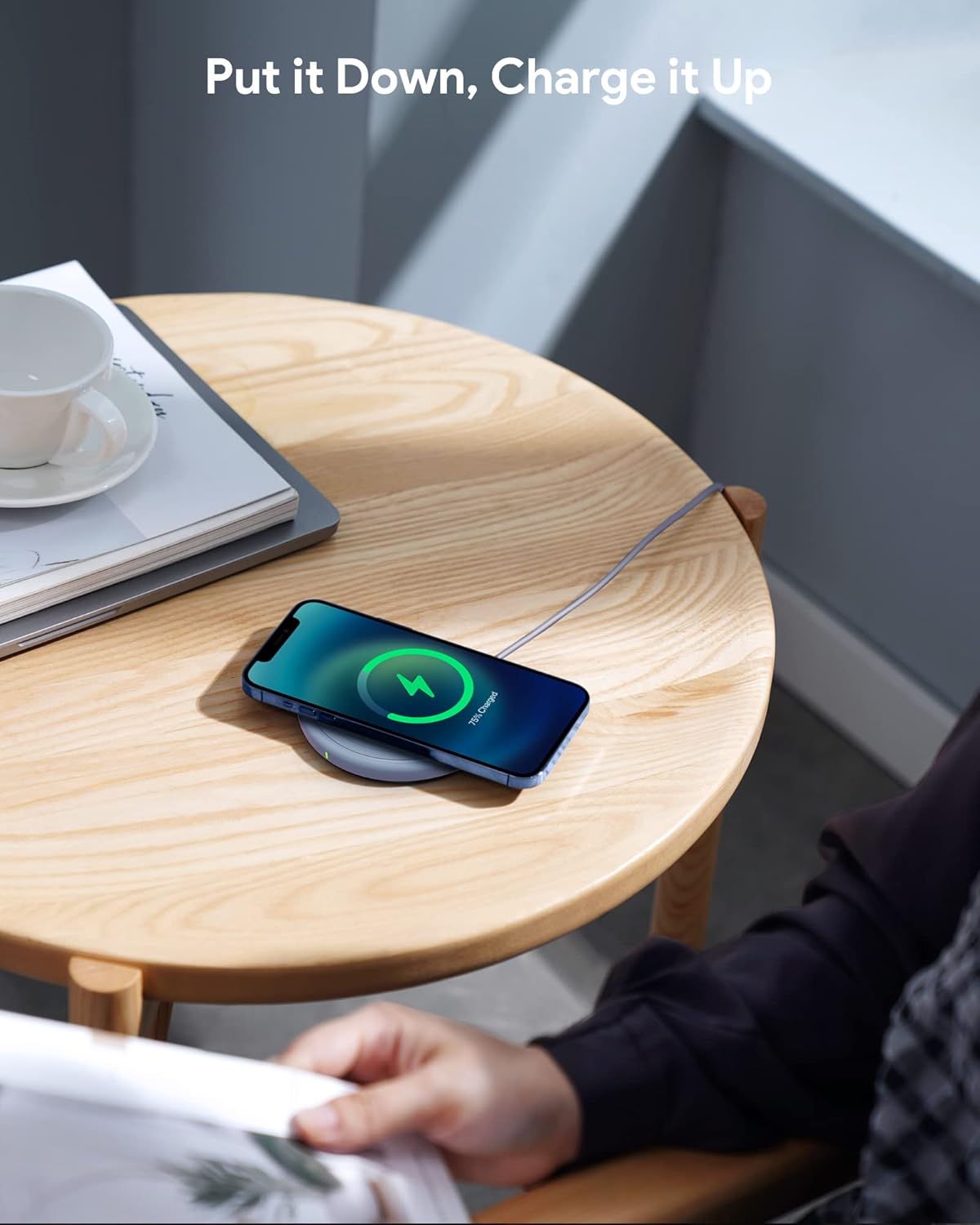 Wireless Charger, 15W Max Fast Wireless Charging Pad 2-Pack Compatible with iPhone16/16Plus/16Pro/16ProMax/iPhone15/15Pro/15Plus/14/13/12/Samsung S24 /S24Ultra/S23Ultra/S22/S21,AirPods Pro 2 Blue