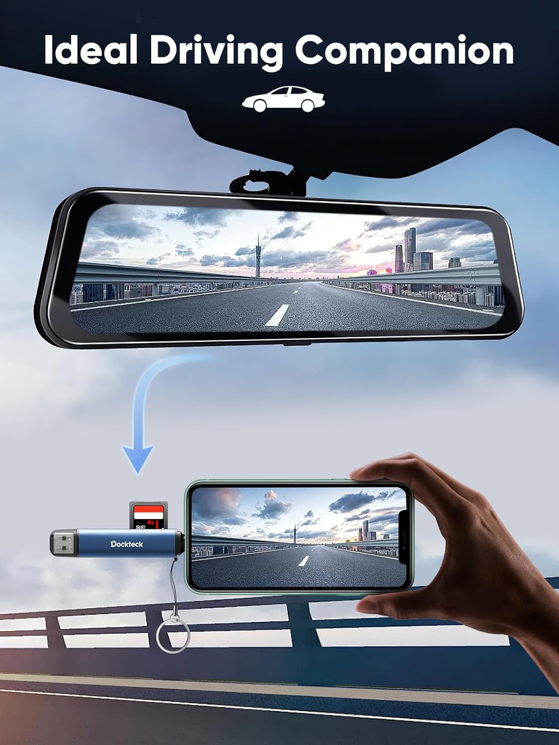 Dockteck SD Card Reader Adapter, 5G Super Speed USB3.0 SD/TF Card Reader, 3-Slot USB A/C to SD/Micro SD/USB A Memory Card Reader for UHS-I SD/Micro SD/SDHC/SDXC/MMC, with OTG for Plug&Play