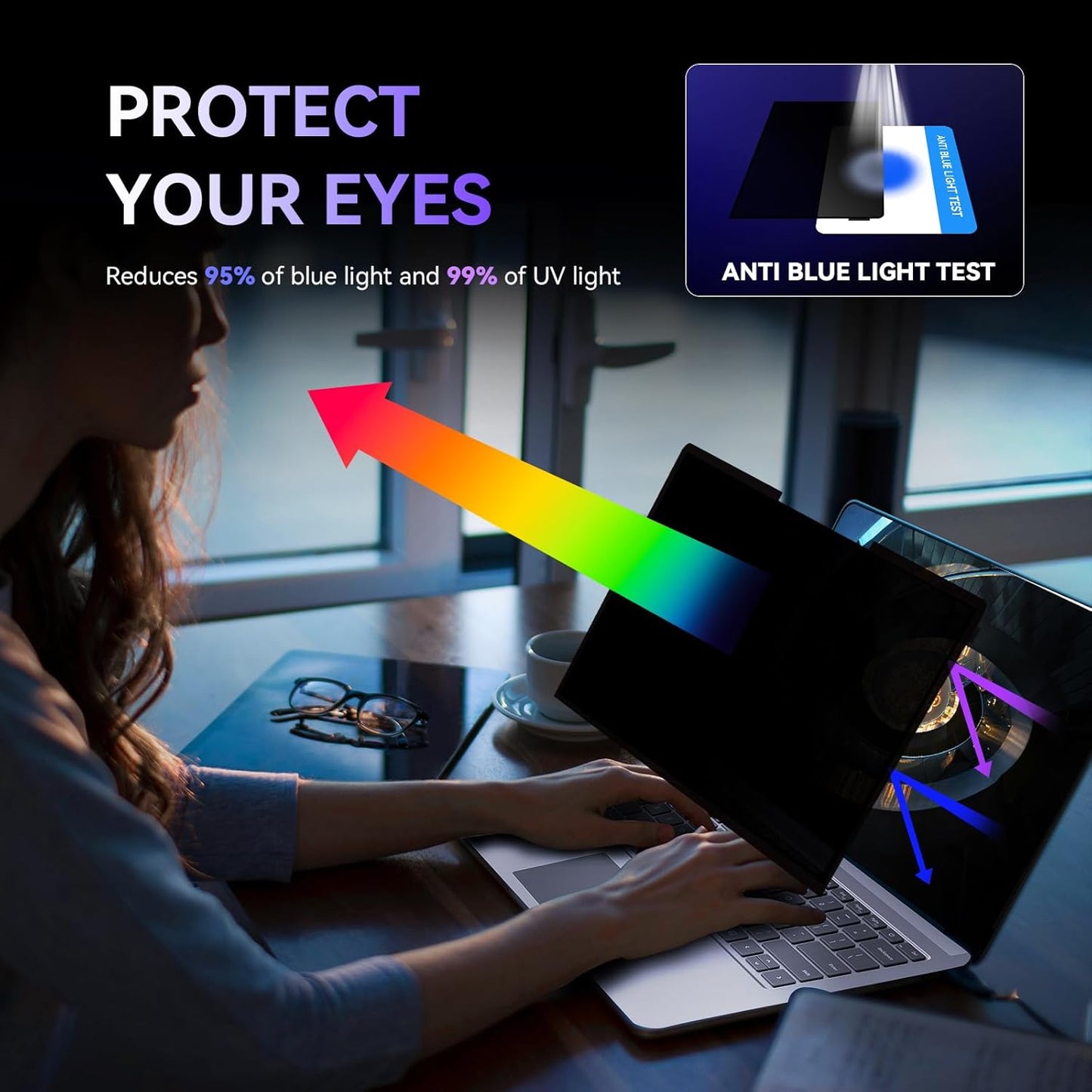 Privacy Screen for Surface Laptop 6/5/4/3-15 Inch, Removable Computer Screen Anti-Spy Filter Shield for Microsoft Surface Laptop 15in