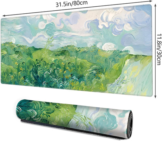 Galdas Gaming Mouse Pad XXL XL Large Long Extended Big Mousepad Non-Slip Rubber Keyboard Mouse Pad with Stitched Edges for Laptop Home Office (31.5x11.8x0.08 Inch) … (Summer Cure)