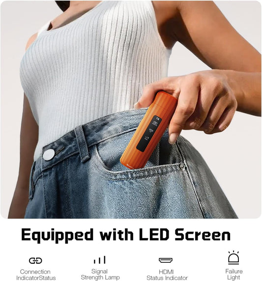 Wireless HDMI Transmitter and Receiver, Plug & Play HDMI Wireless Transmitter and Receiver for Streaming Video and Audio to Monitor from Phone