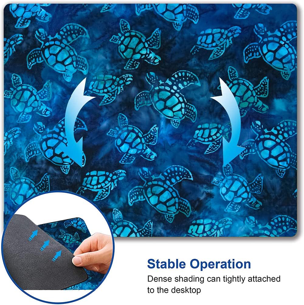 Mouse Pad, Animal Mouse Pad Custom Design, Square Waterproof Mouse Pad Non-Slip Rubber Base MousePads for Office Laptop, 9.5"x7.9"x0.12" Inch(Sea Turtle)