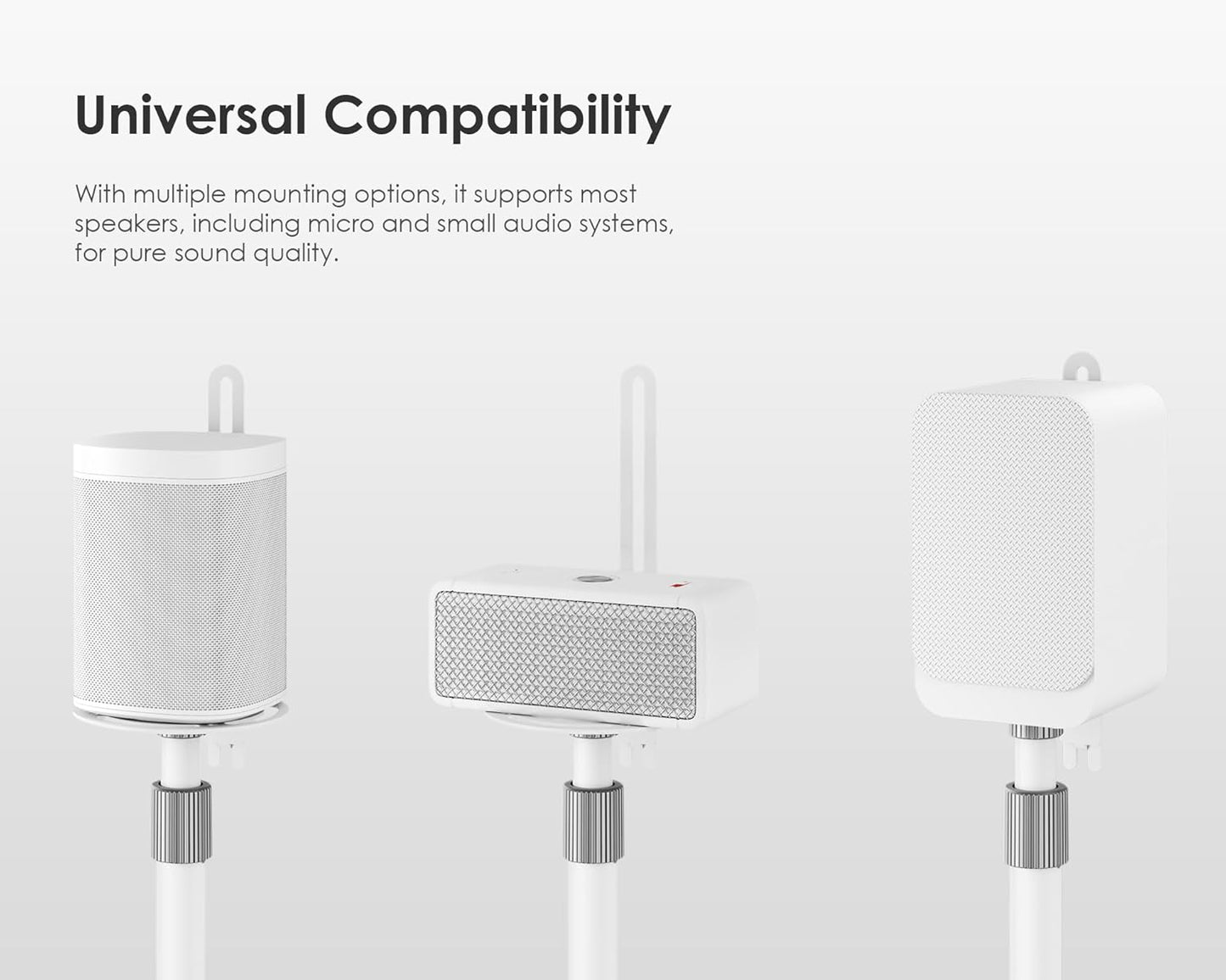 FITUEYES Design Adjustable Speaker Stands Pair for Bookshelf Speakers up to 11LBS, 27.5"-39.3" Height, Compatible with Multi-Audio