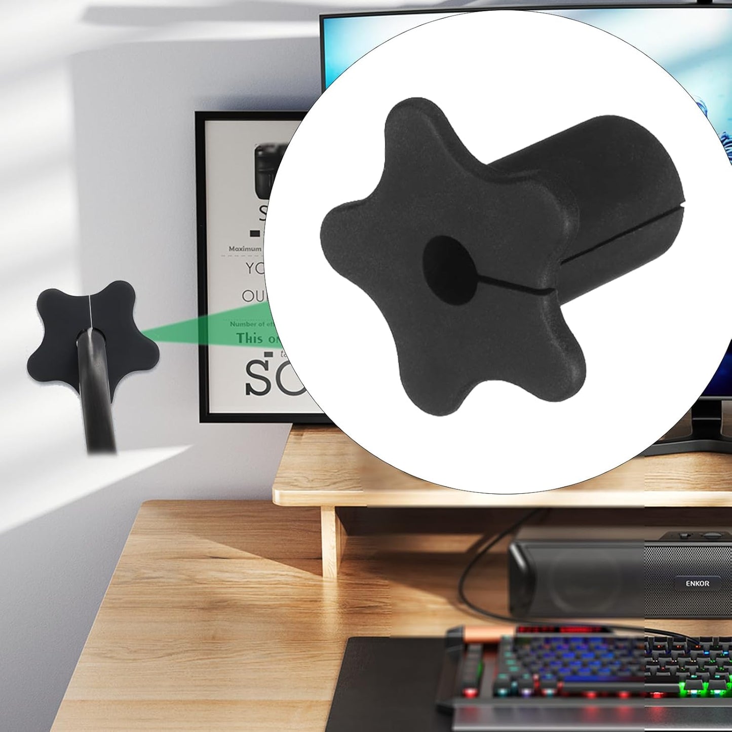 4pc Starlink Cable Grommet 5/8" Silicone Waterproof Wall Hole Pass Through Split Cable Bushings for TV Wire Ethernet Cord, Starlink Cable Routing Kit Accessories, 27.6mm/1.09" Ht, Black