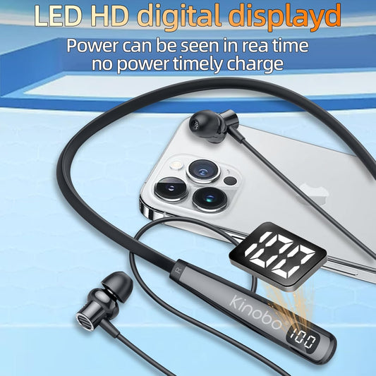 Neckband Bluetooth Headphones, 6.0 Bluetooth 100 Hours Playtime,IPX7 Sports Waterproof Earbuds with Microphone Noise Cancelling with HiFi Speakers Multiple Switchable Sound Modes