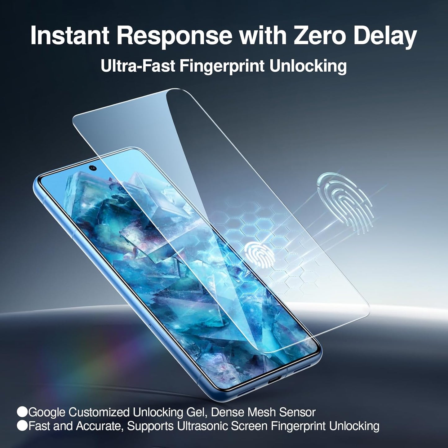 SMARTDEVIL [3+3 Pack for Google Pixel 8A Screen Protector with Camera Lens Protector, Finger Print Reader Compatible, Fast & Easy Installation, Clear 9H Tempered Glass Film, Alignment Frame