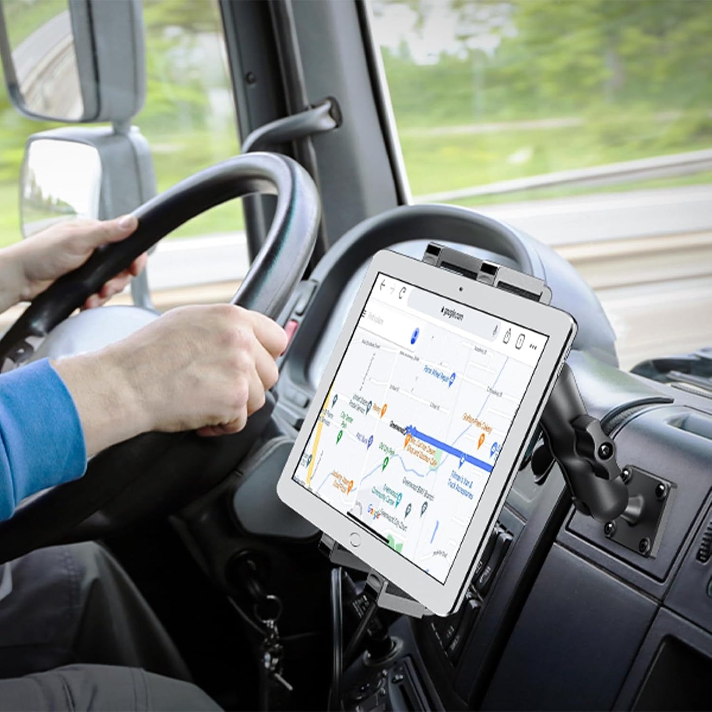 PLDHPRO Tablet Holder for Truck Heavy Duty Drill Base iPad Car Mount Stand for Dashboard Wall