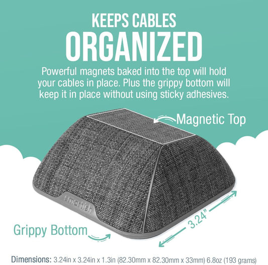 Smartish® Magnetic Cord Holder - Cable Wrangler Organizer with Magnet Clips for Charger Management on Desktop, Nightstand, or Side Table for All Cables, USB-C, Lightning Cables - No 2 Pencil Gray