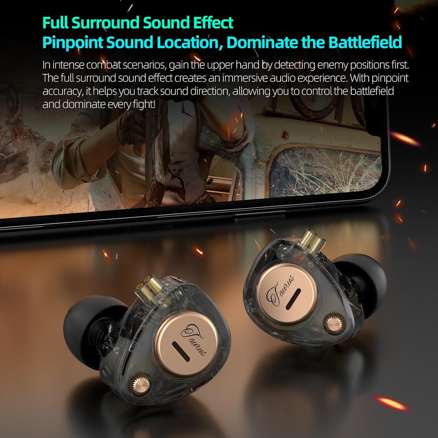 KZ Taurus in Ear Monitor Headphones, Horizontal 2DD Gaming IEM Earbuds Wired in Ear Headphones, Noise Cancelling Ear Buds Sound Localization in-Ears for Singers Musicians Audiophiles