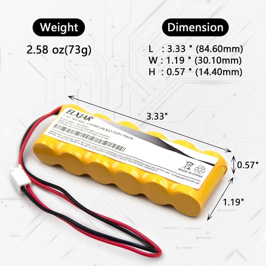 (2-Pack) 7.2V 400mAh Ni-CD Replacement Battery Pack for Rath Microtech Elevator Smartphone RP7300110 RP7000110 Custom-118 OSA229 with B830EC Connector