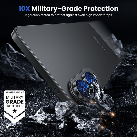 WSKEN for Samsung Galaxy S25 Edge Camera Lens Protector - Edge Thin Case Friendly, 9H Shatterproof Tempered Glass with Aluminum Metal Circle Camera Screen Protector Cover Accessories, Black